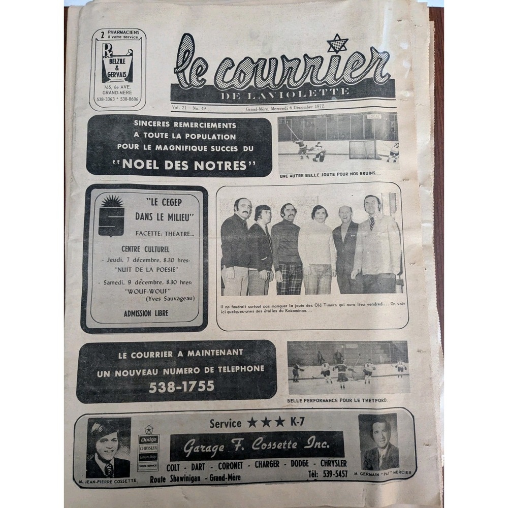 Vintage 1972 Quebec Newspapers Lot of 5 French Christmas Ads Shawinigan